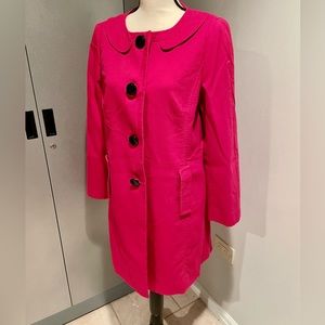 Anne Taylor Loft Fuchhsia Pink Pea Swing Coat size 14P petite
